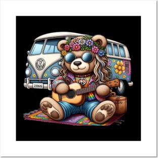 hippie teddy bear 2.0 Posters and Art